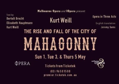 The Rise and Fall of the City of Mahagonny (May 1-5)